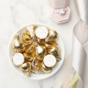 Peach Simple Heart Wreath Initials Hershey®'s Kisses®