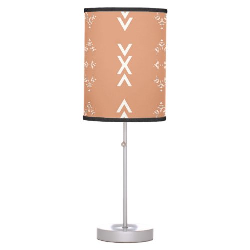 Peach Simple Mudcloth Design Table Lamp