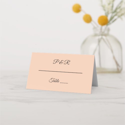  Peach Simple Stylized Script Wedding Place Card