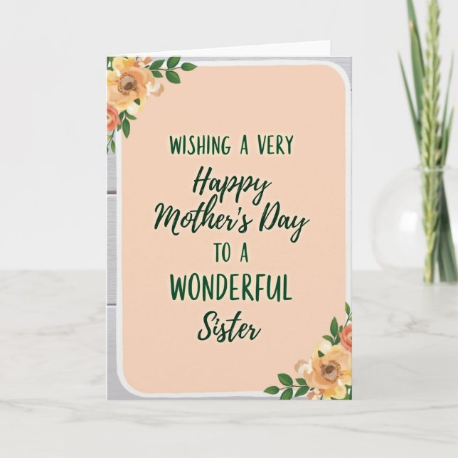 Peach Sister Mothers Day Card (Front)