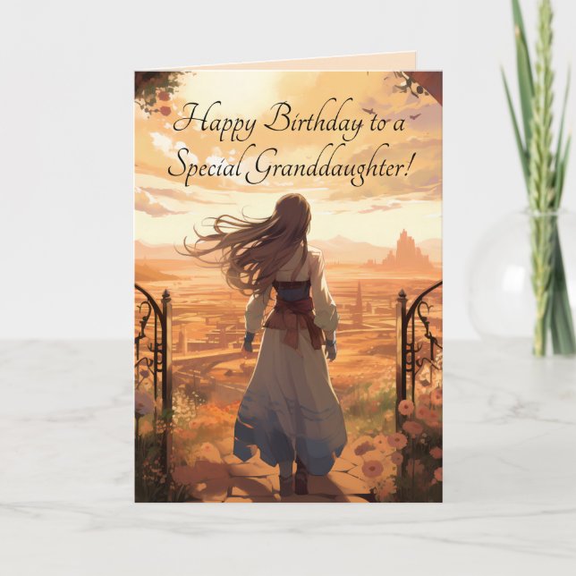 PEACH SKY GRANDDAUGHTER BIRTHDAY CARD (Front)