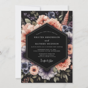 Peach Slate Nocturne Wedding Invitation