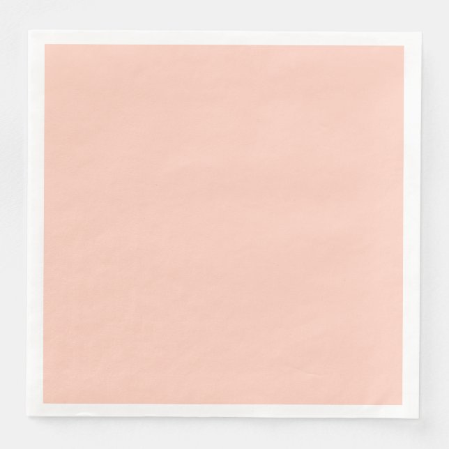 Peach Solid Color Customize It Paper Dinner Napkins (Front)