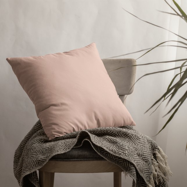 Peach Solid Color Customize It Throw Pillow (Creator Uploaded)
