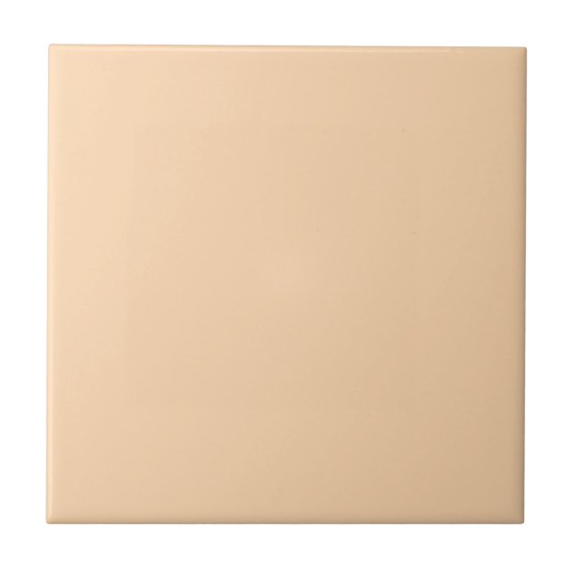 Peach Solid Color Elegant Modern Ceramic Tile (Front)