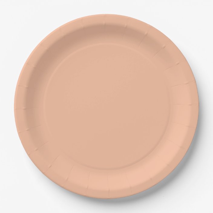 Peach solid color paper plate