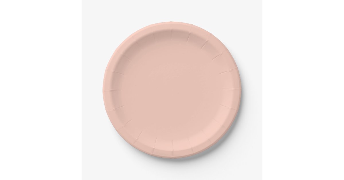 Peach Solid Color Paper Plate
