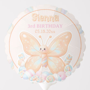 Peach Sorbet Butterfly Birthday Balloon