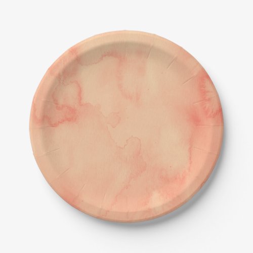 Peach Sorbet Watercolor Paper Plates