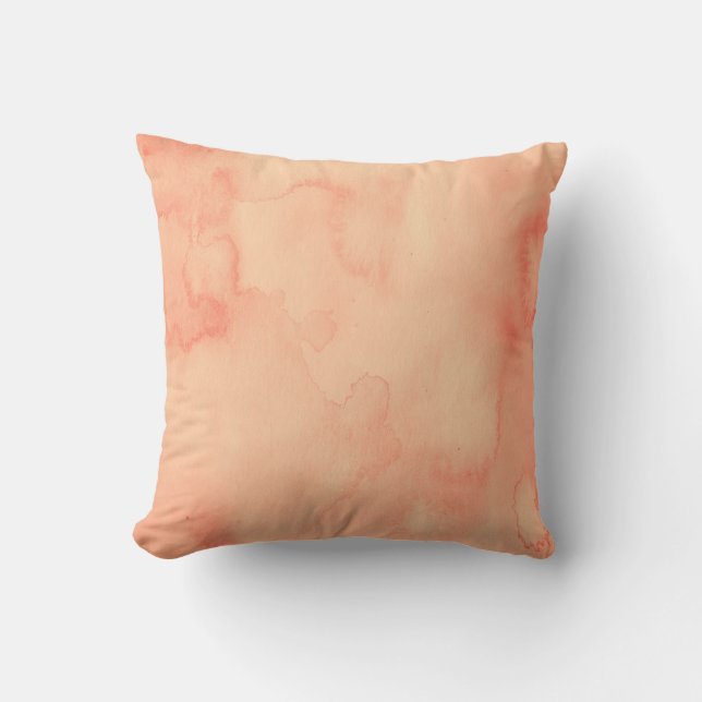 Peach Sorbet Watercolor Throw Pillow (Front)