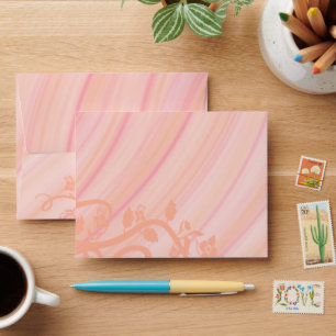 Peach Spirals and Flowers Special Event Mailing Envelope