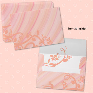 Peach Spirals and Flowers Special Event Mailing Envelope