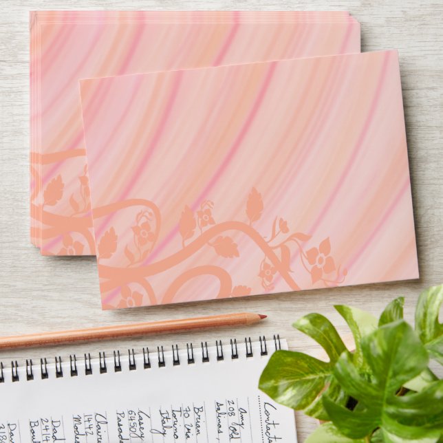 Peach Spirals and Flowers Special Event Mailing Envelope (Stacked)