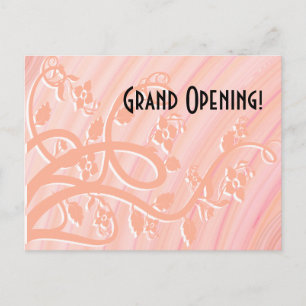 Peach Spirals, Filigree and Flowers Custom Text Postcard
