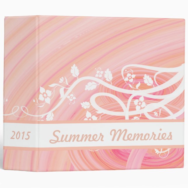 Peach Spirals, Filigree & Flowers Binder (Front/Spine)