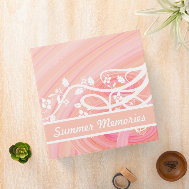 Peach Spirals, Filigree & Flowers Binder (In Situ)