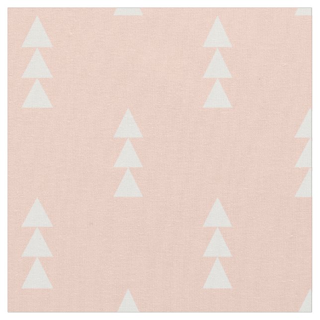 Peach Stacked Triangles Fabric (Close Up)