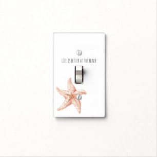 Peach Starfish Better at Beach Light Switch Cover