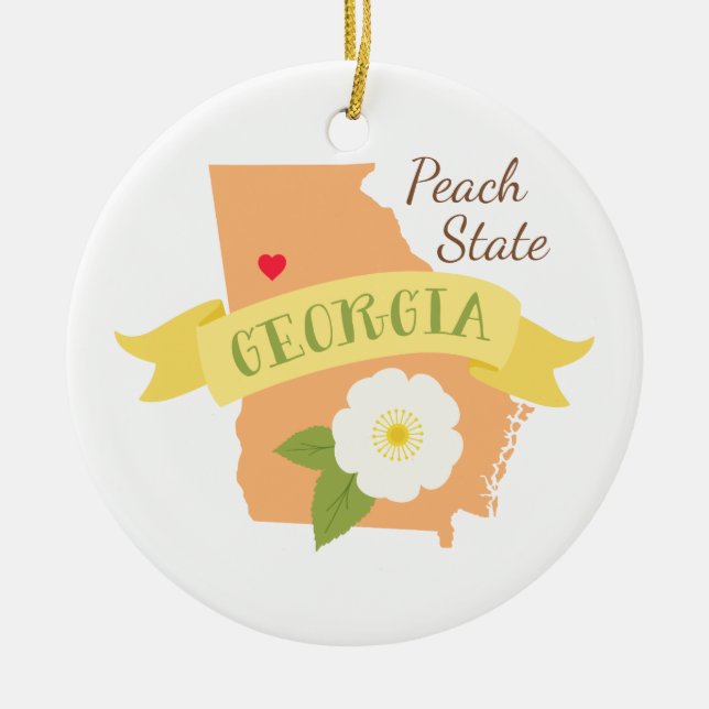 Peach State Ceramic Ornament (Front)
