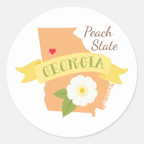 Peach State Classic Round Sticker