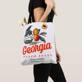 Peach State Georgia Wedding Tote Bag