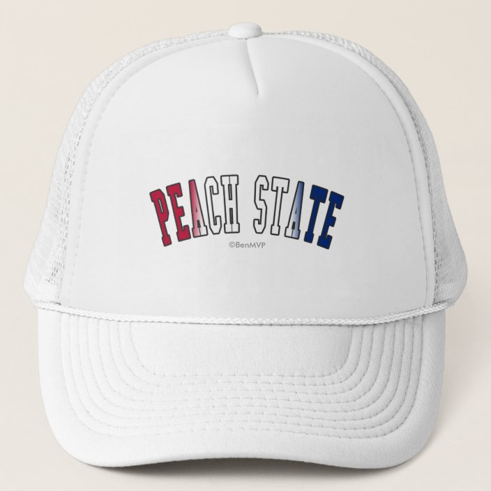 Peach State in State Flag Colors Hat