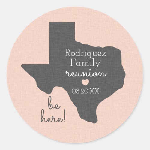Peach State of Texas Family Reunion Classic Round Sticker