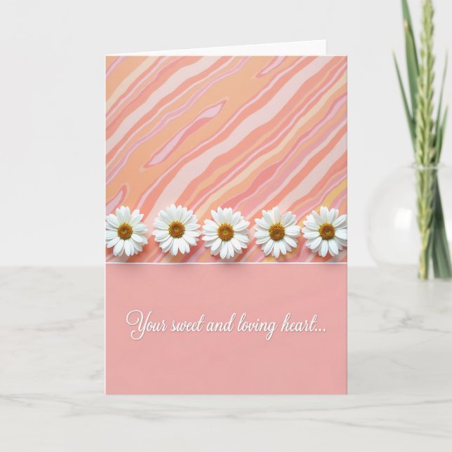 Peach Stripe Mothers Day Card (Front)