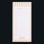 Peach Stripe Peaches Flower Notes Magnetic Notepad<br><div class="desc">The text on this notepad is fully editable. For more advanced customization of this design,  simply select the "Customize It" button above.</div>