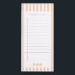 Peach Stripe Peaches Flower Notes Magnetic Notepad<br><div class="desc">The text on this notepad is fully editable. For more advanced customization of this design,  simply select the "Customize It" button above.</div>