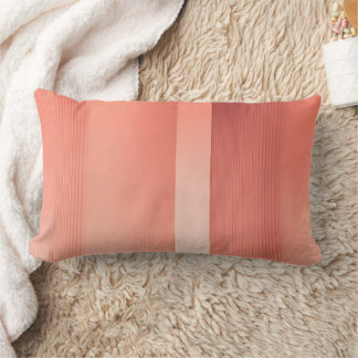 Peach stripes gradients colors AI art  Lumbar Pillow
