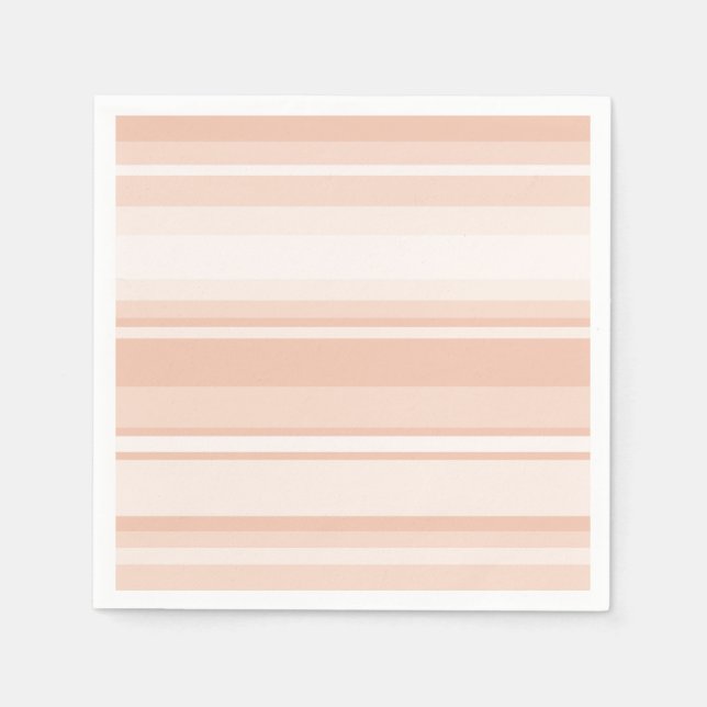 Peach stripes paper napkins (Front)