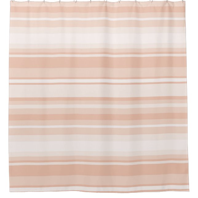 Peach stripes shower curtain (Front)