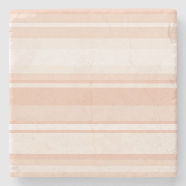 Peach stripes stone coaster (Front)