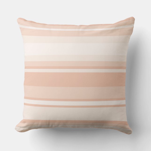 Peach stripes throw pillow (Front)