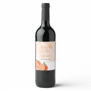 Peach Summer Bridal Shower Wine Label