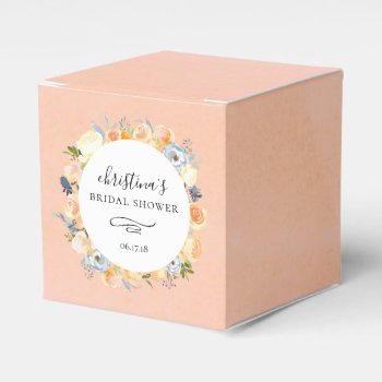 Peach Summer Watercolor Bridal Shower Favor Boxes by autumnandpine at Zazzle
