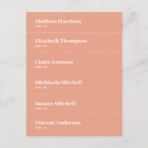 Peach Summer Wedding Place Card DIY