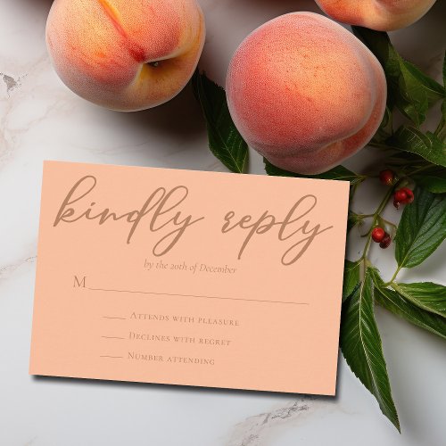 Peach Summer Wedding Trendy Kindly Reply RSVP
