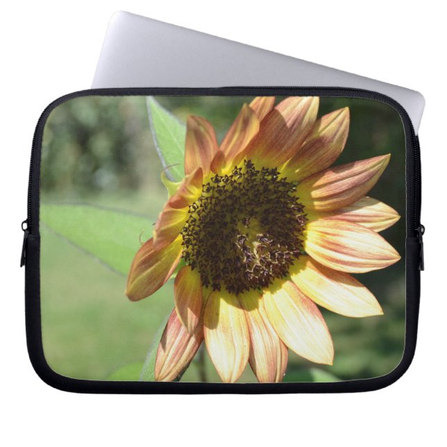 Peach Sunflower Laptop Sleeve (Front)
