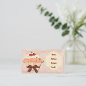 peach sweet cupcake business Cards (Standing Front)