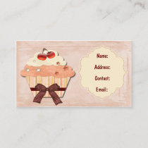 peach sweet cupcake business Cards