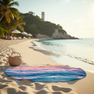 Peach Swell Fluid Abstract Coastal Beach Towel