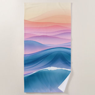 Peach Swell Fluid Abstract Coastal Beach Towel
