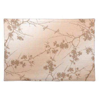 Peach Swirling Vines Placemat by naiza86 at Zazzle