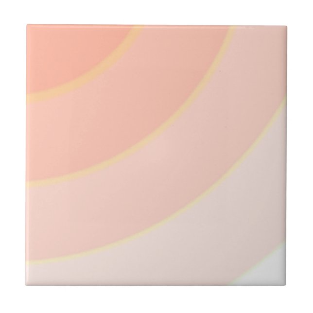 Peach Swirls Ceramic Tile (Front)