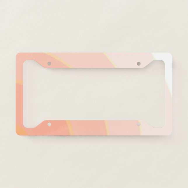 Peach Swirls License Plate Frame (Front)