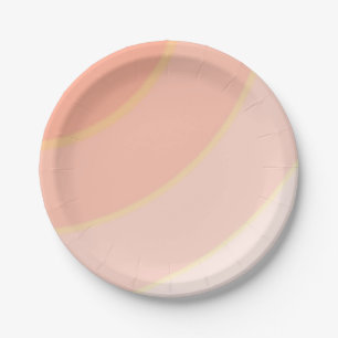 Peach Swirls Paper Plate