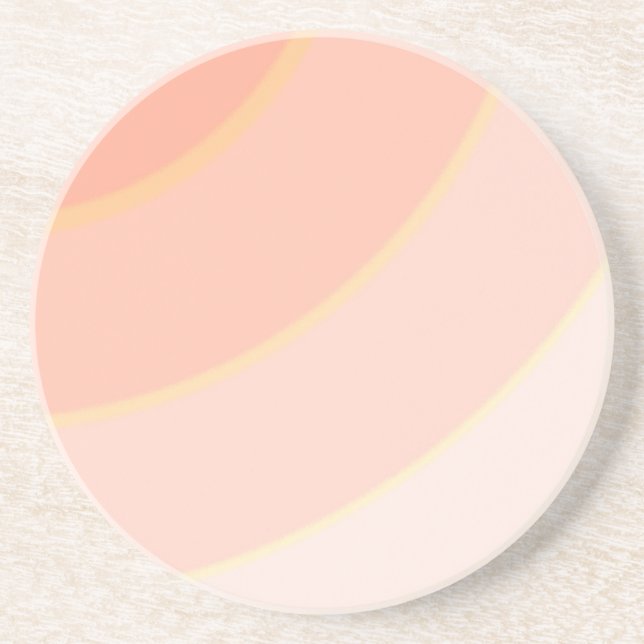 Peach Swirls  Sandstone Coaster (Front)