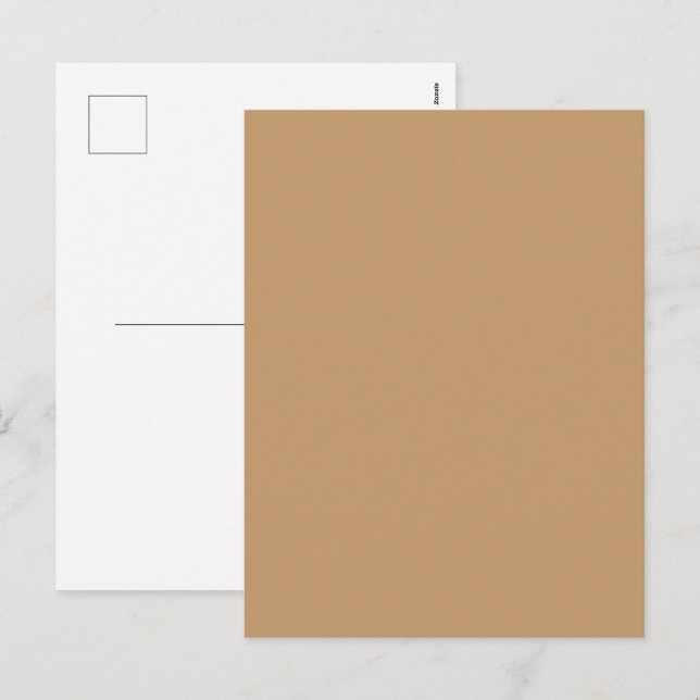 Peach Tan Color Block | Soft Wedding Design Holiday Postcard (Front/Back)